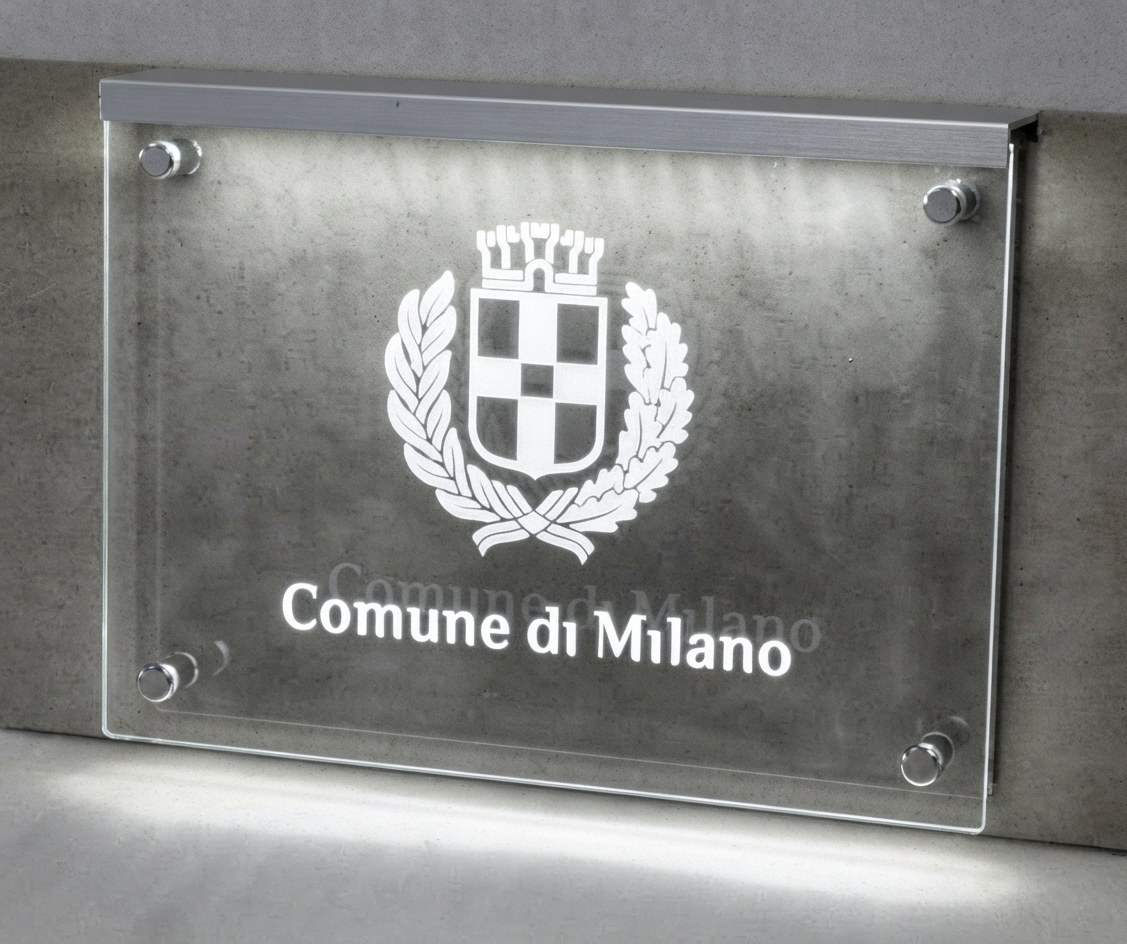 targa con incisione laser plexiglass